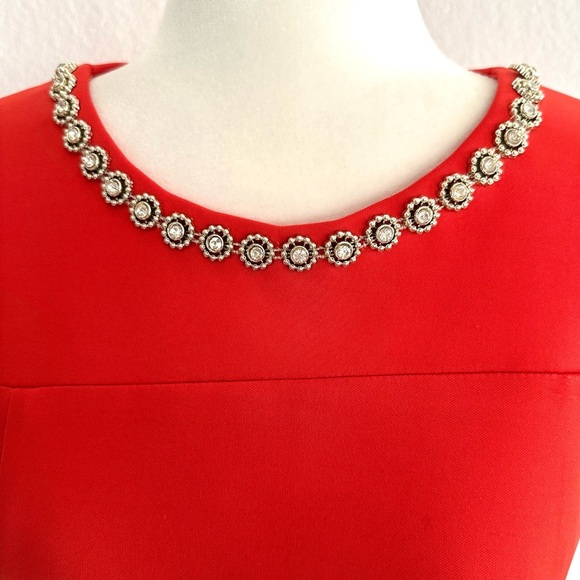 Elegant Bright Orange Short Sleeve Dress - Picture 3 of 5